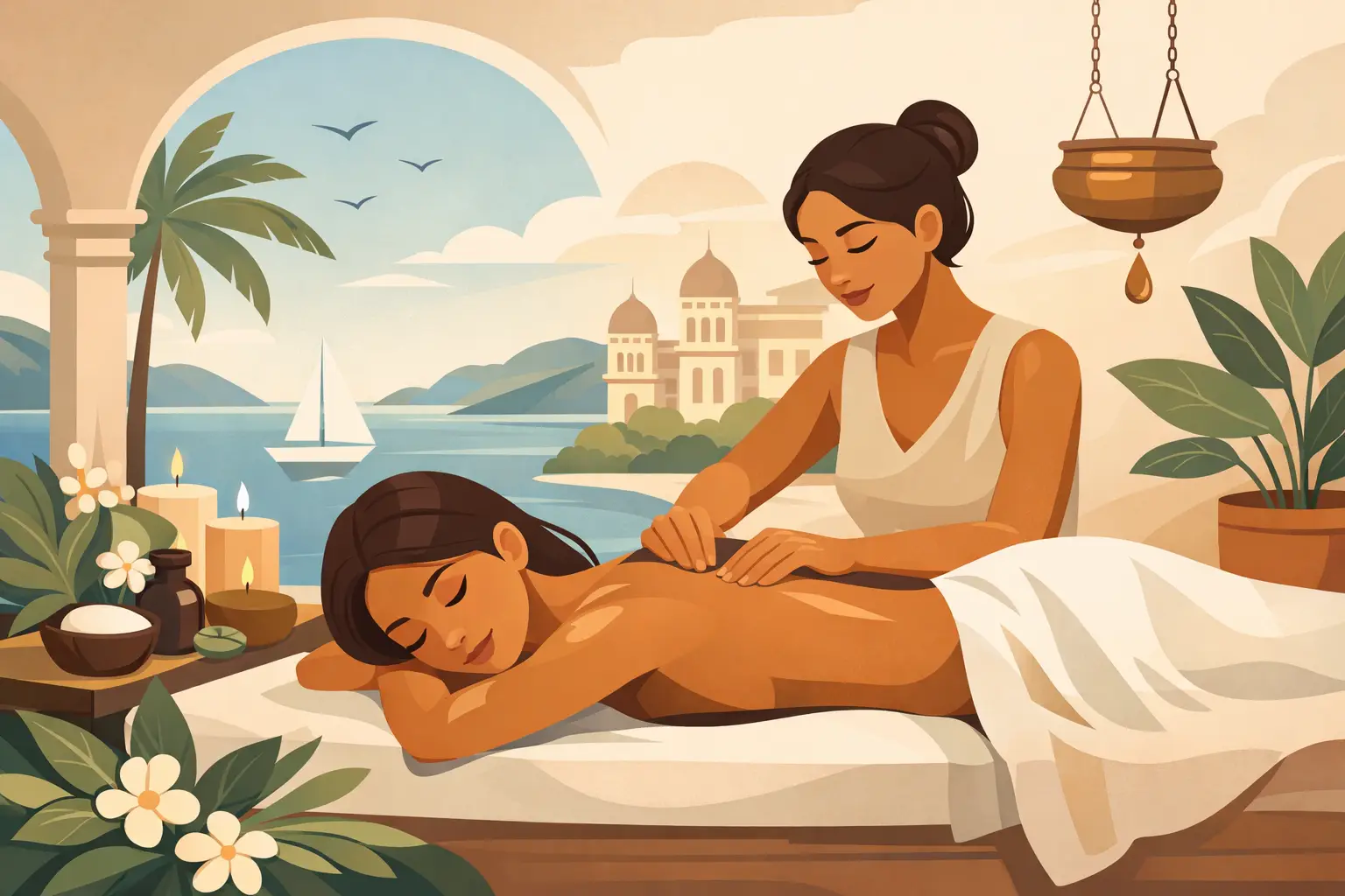 Massage ayurvédique femme à Cannes