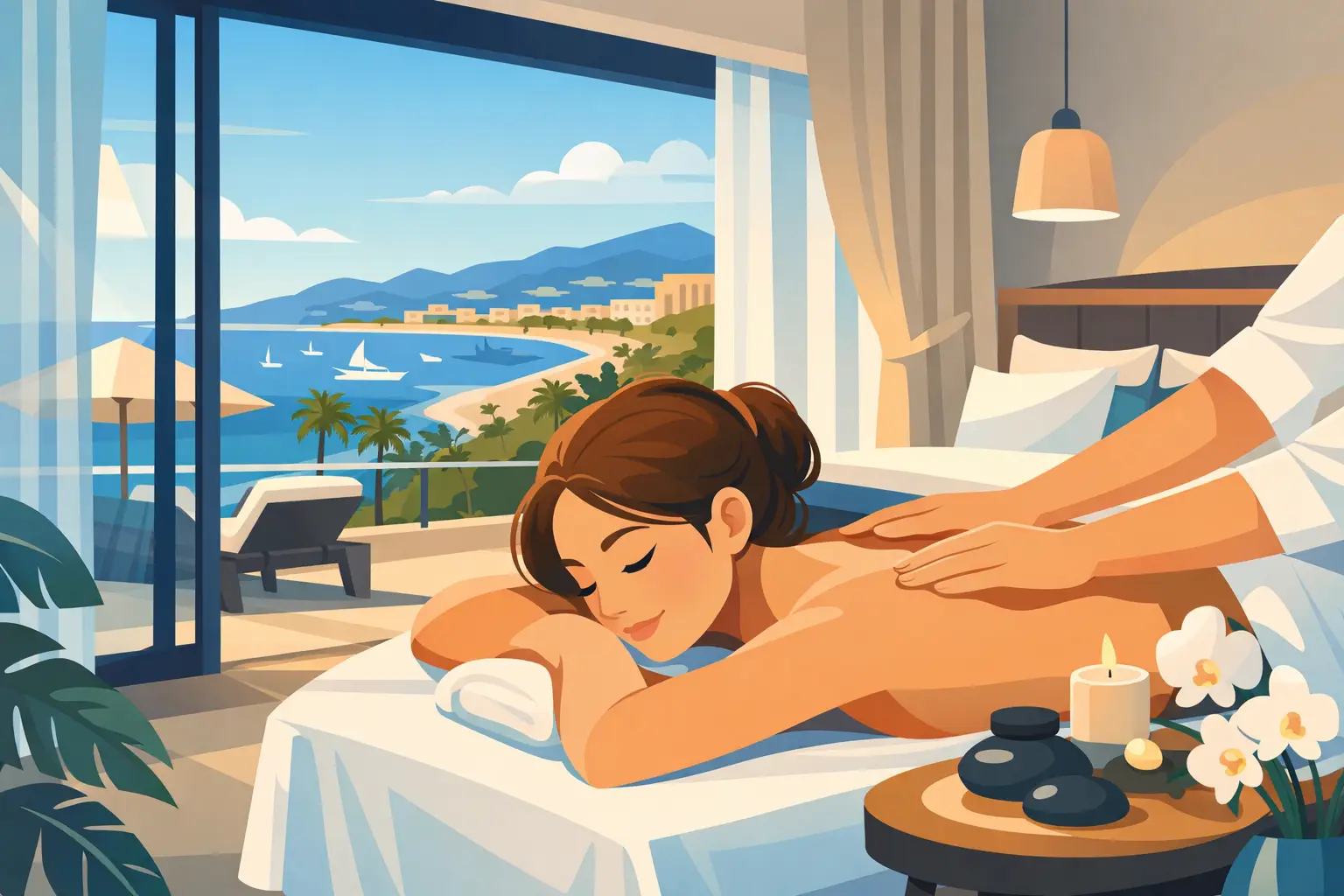 Massage femme en hôtel Cannes