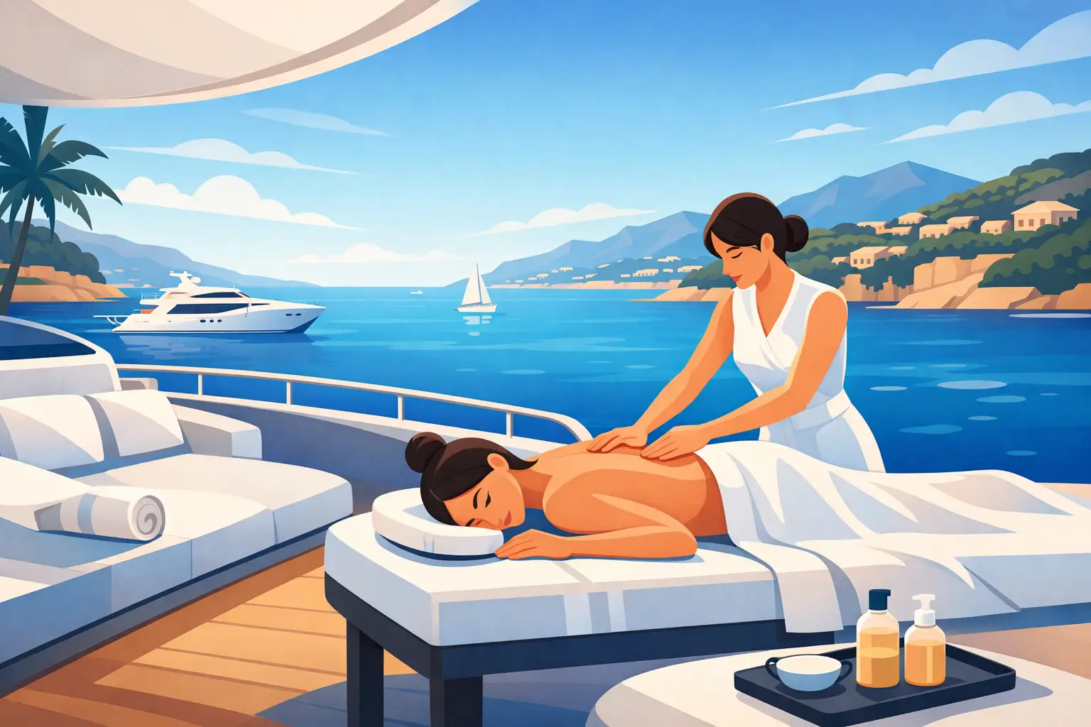 Massage sur yacht Côte d’Azur
